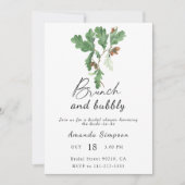 Invitation Brunch et bulle Branche Acorn douche nuptiale (Devant)