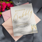 Invitation Brunch et bulle d'or champagne douche nuptiale