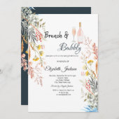 Invitation Brunch et bulle fleur sauvage séchés par la prairi (Devant / Derrière)