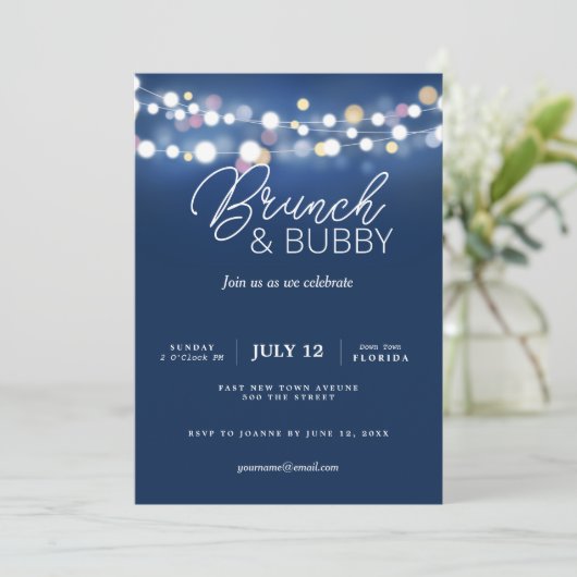 Invitation brunch et bulle noël nouvel an rose vif (Debout devant)