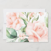 Invitation Brunch et bulle nuptiale douche rose floral (Dos)