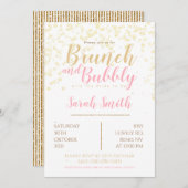 Invitation Brunch et bulles bulles dorées (Devant / Derrière)