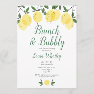 Invitation Brunch et Bulles Fête de Mariage Thème Lemon