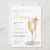 Invitation Brunch Et Champagne Pétillant Code QR Enterrement (Devant)