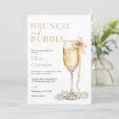 Invitation Brunch Et Champagne Pétillant Code QR Enterrement (Debout devant)