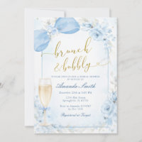Brunch et Champagne Pétillant Mariage Shower Bleu