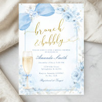 Brunch et Champagne Pétillant Mariage Shower Bleu