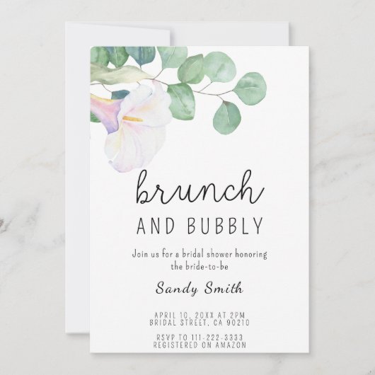 Invitation Brunch et douche à bulles (Devant)