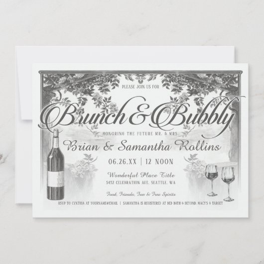 Invitation Brunch et douche pétillante de couples des (Devant)