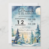 Invitation brunch et être joyeux fête de Noël bouquet déjeune (Devant)
