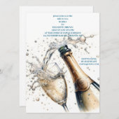 Invitation Brunch et Fête des mariées Bubbly (Devant / Derrière)
