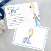 Invitation Brunch et Fête des mariées Bubbly Blue Champagne P