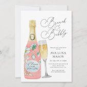 Invitation Brunch et Fête des mariées Bubbly Champagne Invita (Devant)