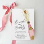 Invitation Brunch et Fête des mariées Bubbly Champagne Invita<br><div class="desc">Brunch au champagne rose et or et invitation à la douche nuptiale Bubbly. Conçu avec une belle bouteille de Champagne aquarelle. Objets correspondants dans notre magasin Cava Party Design.</div>