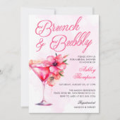 Invitation Brunch et Fête des mariées Bubbly Champange (Devant)