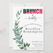 Invitation Brunch et Fête des mariées Bubbly Eucalyptus (Devant)