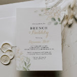 Invitation Brunch et Fête des mariées Bubbly Gold Green Folia<br><div class="desc">Ce brunch vert doré et cette invitation à la douche à bulles est parfait pour un wedding shower rustique. Cette conception artistique présente une aquarelle dessinée à la main or et feuillage vert,  inspirant la beauté naturelle.</div>