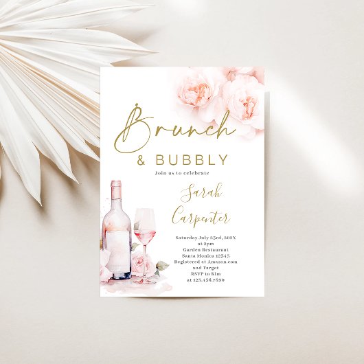Invitation Brunch et Fête des mariées Bubbly Prosecco