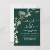 Invitation Brunch et Fête des mariées bulle QR Code Eucalyptu (Devant)