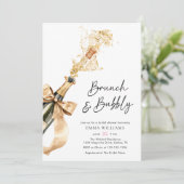 Invitation Brunch et Fête des mariées champagne Bubbly (Debout devant)