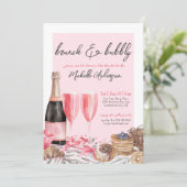 Invitation Brunch Et Fête des mariées Champagne Bubbly (Debout devant)