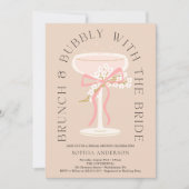 Invitation Brunch et Fête des mariées champagne Bubbly (Devant)