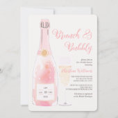 Invitation Brunch et Fête des mariées champagne Bubbly (Devant)