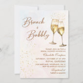 Invitation Brunch et Fête des mariées champagne Bubbly (Devant)