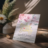 Invitation Brunch et Fête des mariées de bulle Bois rustique 