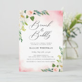 Invitation Brunch et Fête des mariées fleurie Bubbly (Debout devant)
