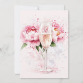 Invitation Brunch et Fête des mariées fleurie Bubbly (Dos)