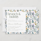 Invitation Brunch et Fête des mariées fleurie Bubbly Spring (Devant)