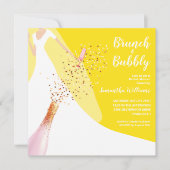 Invitation Brunch et Fête des mariées mousseuse Jaune (Devant)