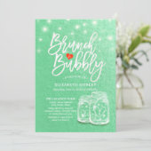 Invitation Brunch et Fête des mariées mousseuse Mason Jar Ver (Debout devant)