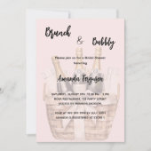 Invitation Brunch et Fête des mariées rose bulle (Devant)