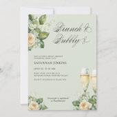 Invitation Brunch et Fête des mariées Rose de champagne Bubbl (Devant)