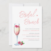 Invitation Brunch et Fête des mariées rose mousseuse (Devant)