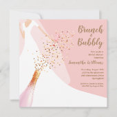Invitation Brunch et Fête des mariées rose mousseuse (Devant)