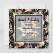 Invitation Brunch et Fête des mariées tropicale Bubbly (Devant)