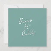 Invitation Brunch et Fête des mariées verte Bubbly Sage (Dos)