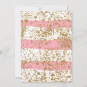 Invitation Brunch et paillettes rayures roses pétillantes (Dos)