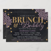 Invitation Brunch et Parties scintillant Bubbly Aquarelle dou (Devant / Derrière)