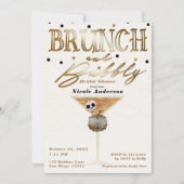 Invitation Brunch et vin pétillant doré Halloween Shower de m (Devant)