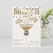 Invitation Brunch et vin pétillant doré Halloween Shower de m (Debout devant)