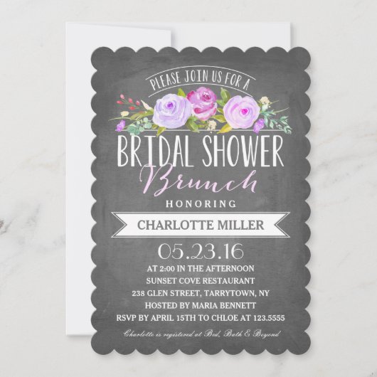 Invitation Brunch Fête de l'mariée| Fête de l'mariée (Devant)