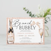 Invitation Brunch & Fête des mariées Bubbly Blush Gold (Debout devant)
