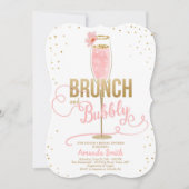 Invitation Brunch & Fête des mariées Bubbly Blush Gold Champa (Devant)