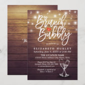 Invitation Brunch & Fête des mariées Bubbly Champagne Verre B (Devant / Derrière)