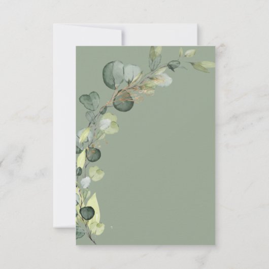 Invitation Brunch & Fête des mariées Bubbly Eucalyptus vert (Dos)