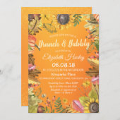 Invitation Brunch & Fête des mariées Bubbly Feuille Citrouill (Devant / Derrière)